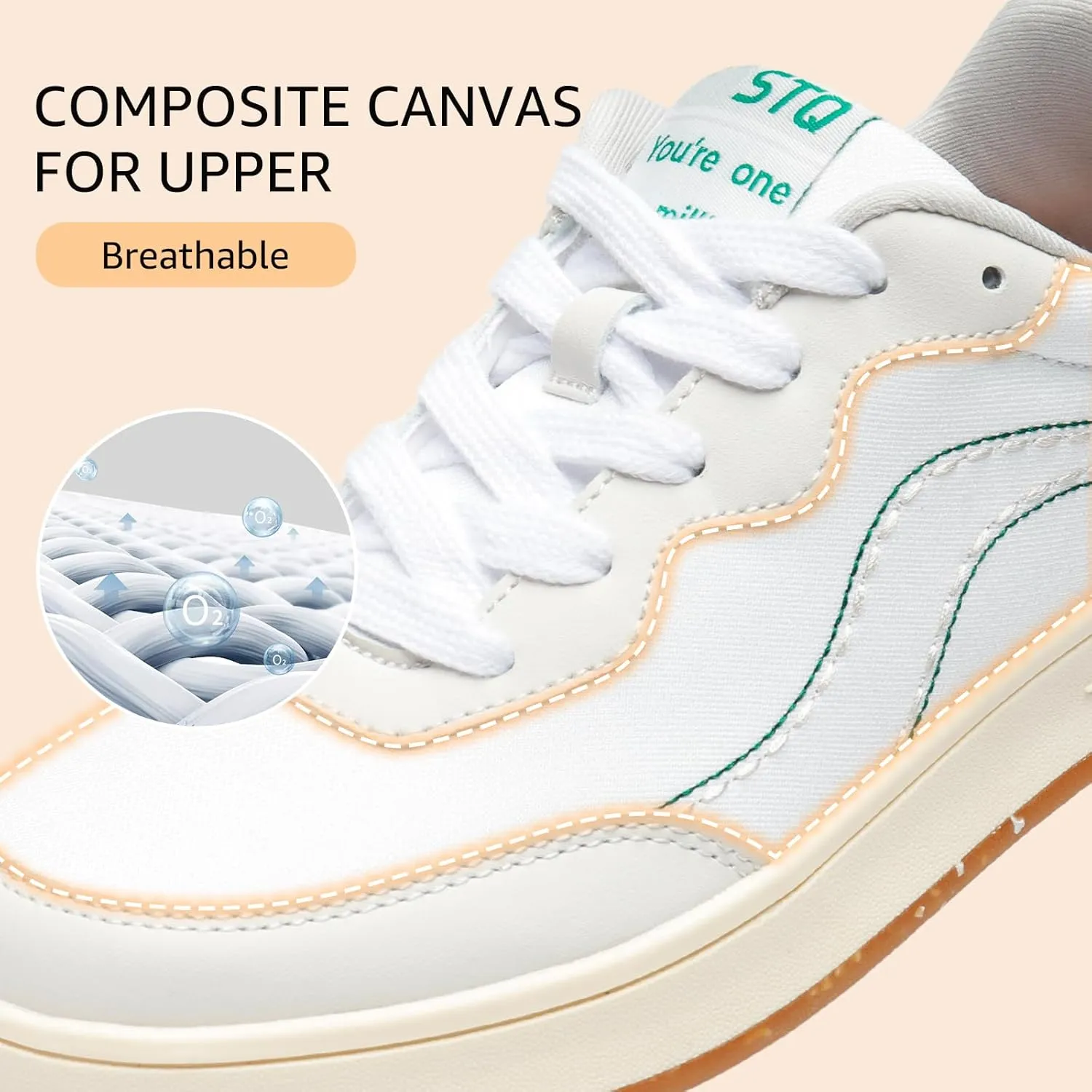 STQ Canvas Shoes for Women Lace Up Tennis Shoes Non Slip Comfortable Walking Sneakers