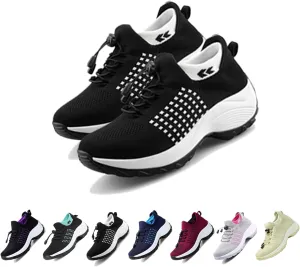 Stretch Cushion Shoes for Women,Comfort Wear Sneakers Slip-Ins Walking Shoes,for Plantar Fasciitis,for Women Arch Support
