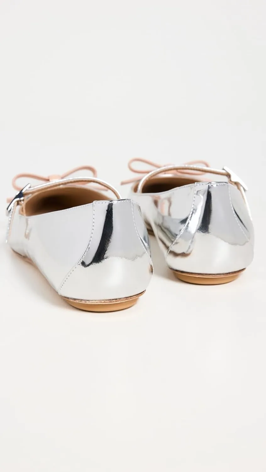 Stuart Weitzman Women's Felicity Bow Mary Jane Flats