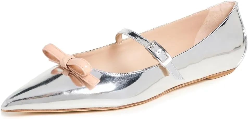Stuart Weitzman Women's Felicity Bow Mary Jane Flats