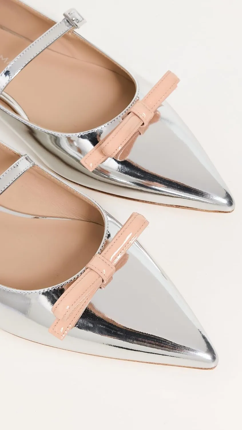 Stuart Weitzman Women's Felicity Bow Mary Jane Flats