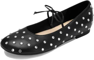 Studded Flats for Women Studded Flats Black Ballet Flats with Bow Vintage Dark Coquette Aesthetic