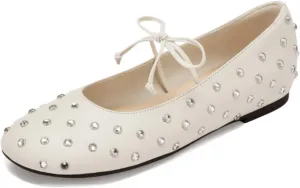 Studded Flats for Women Studded Flats Black Ballet Flats with Bow Vintage Dark Coquette Aesthetic