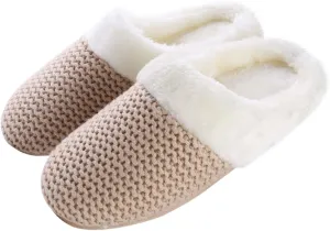 Stylish Womens Slippers - Ultra-Soft Plush Fleece Lined for Maximum Comfort, Non-Slip Sole, Indoor Use Cozy Warm House Shoes