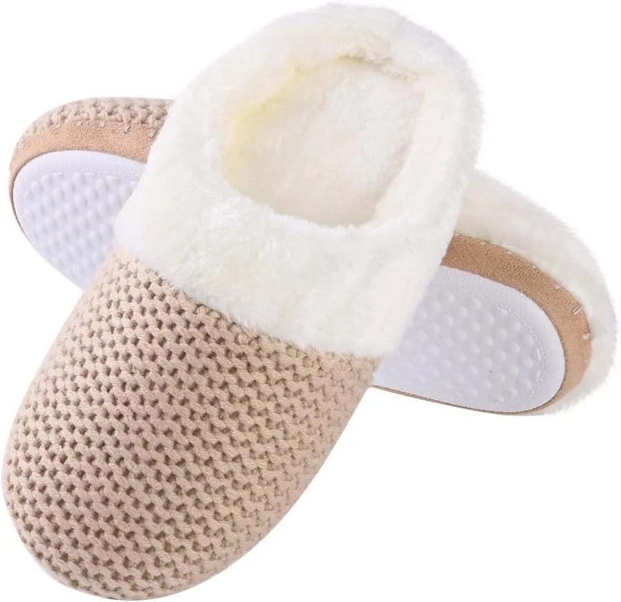Stylish Womens Slippers - Ultra-Soft Plush Fleece Lined for Maximum Comfort, Non-Slip Sole, Indoor Use Cozy Warm House Shoes
