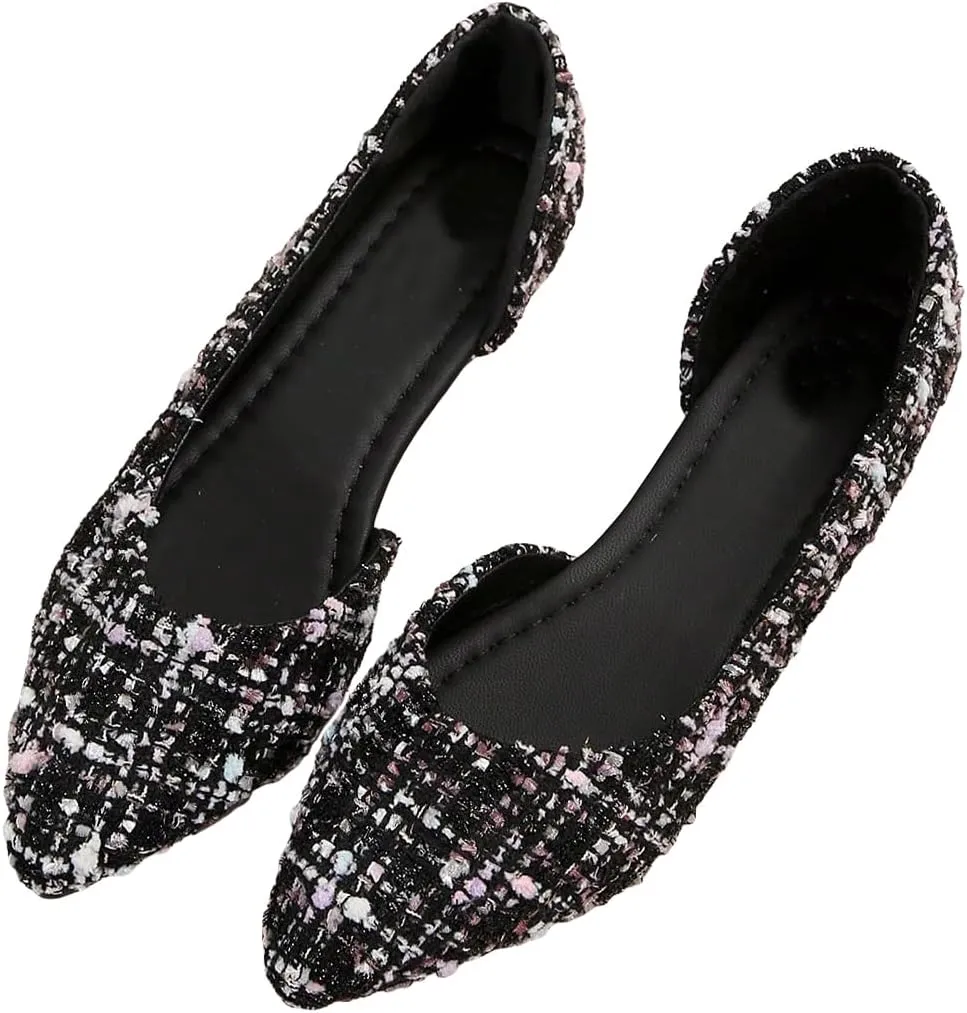 SweatyRocks Women's Pointed Fat Shoes Dressy Comfortable Office Shoes Closed Toe Sandals