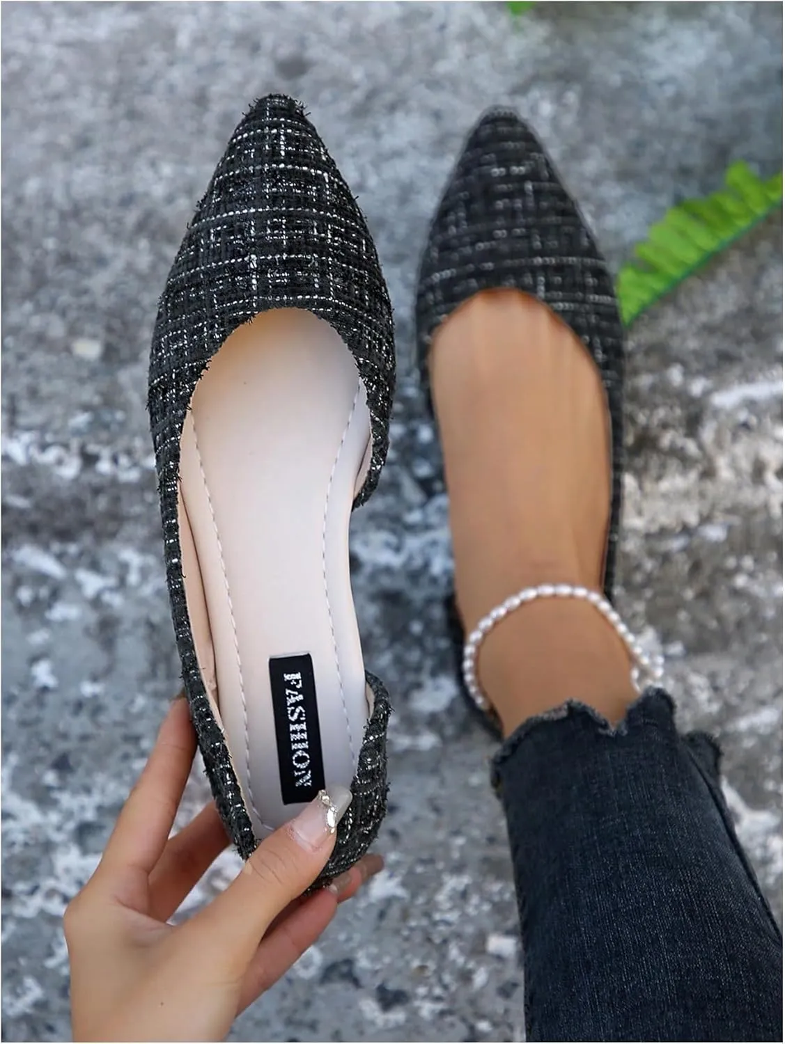 SweatyRocks Women's Pointed Fat Shoes Dressy Comfortable Office Shoes Closed Toe Sandals