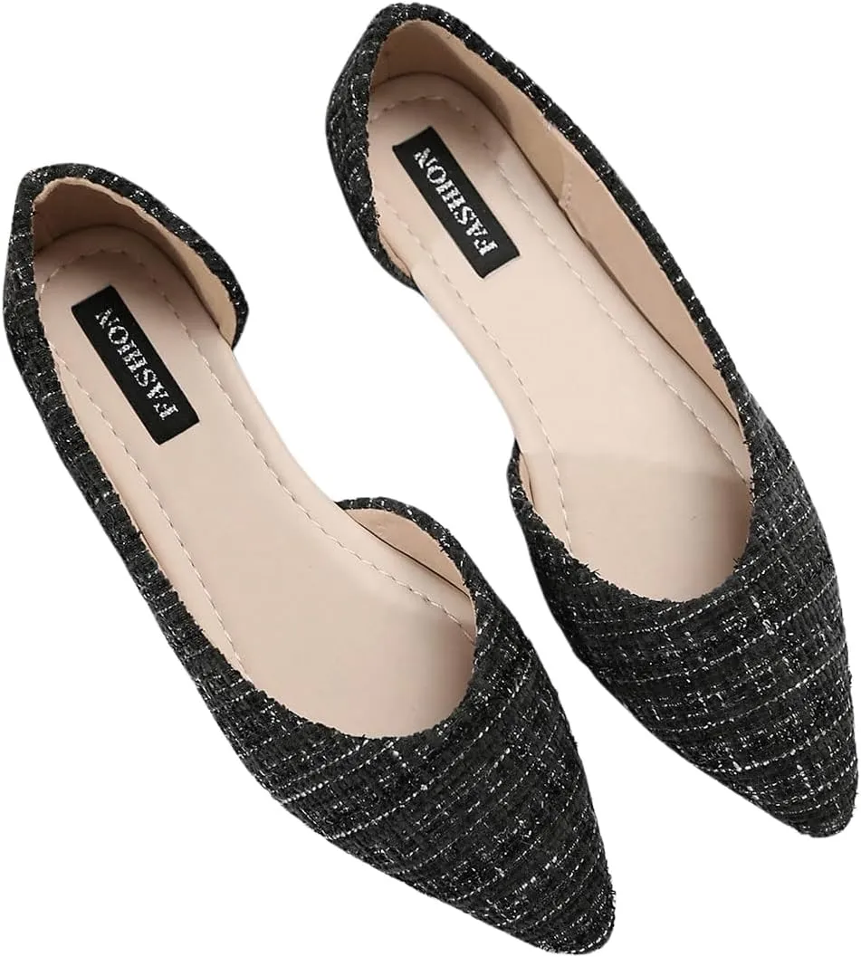 SweatyRocks Women's Pointed Fat Shoes Dressy Comfortable Office Shoes Closed Toe Sandals