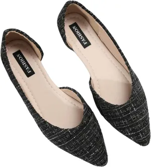 SweatyRocks Women's Pointed Fat Shoes Dressy Comfortable Office Shoes Closed Toe Sandals