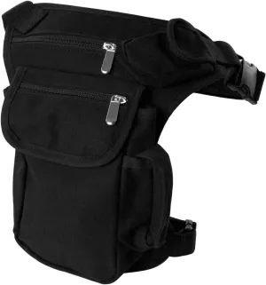 Tactical Drop Leg Bag Canvas Fanny Pack Waist Pack Hunting Bag Belt (Black)