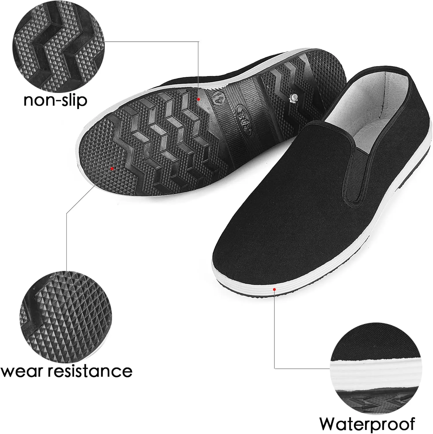 Tai Chi Shoes Fit for Kung Fu and Martial Arts, Light, Soft, and Breathable Suitable for Indoor/Outdoor Activities, Anti-Slip for Car Driving and Fishing, Black