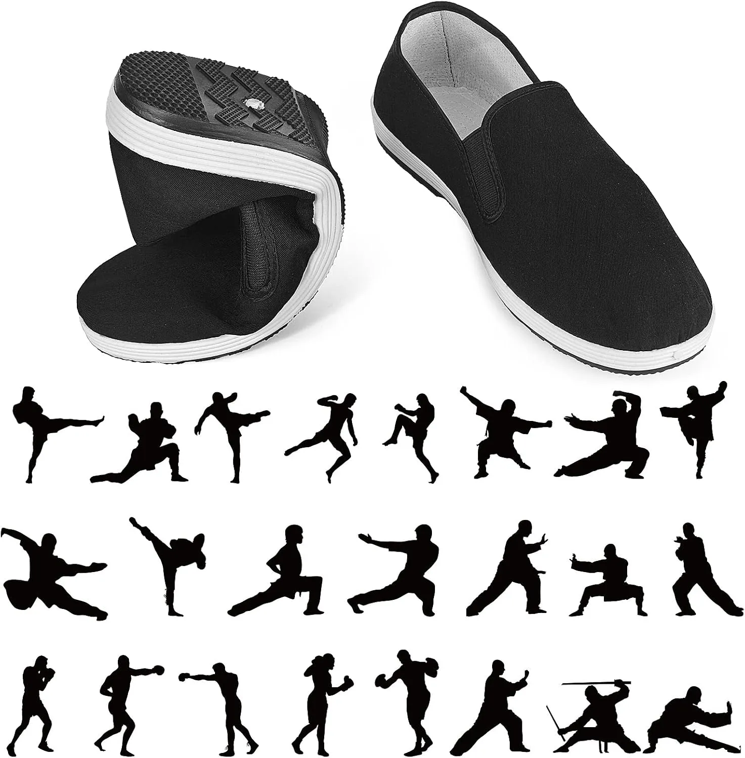 Tai Chi Shoes Fit for Kung Fu and Martial Arts, Light, Soft, and Breathable Suitable for Indoor/Outdoor Activities, Anti-Slip for Car Driving and Fishing, Black