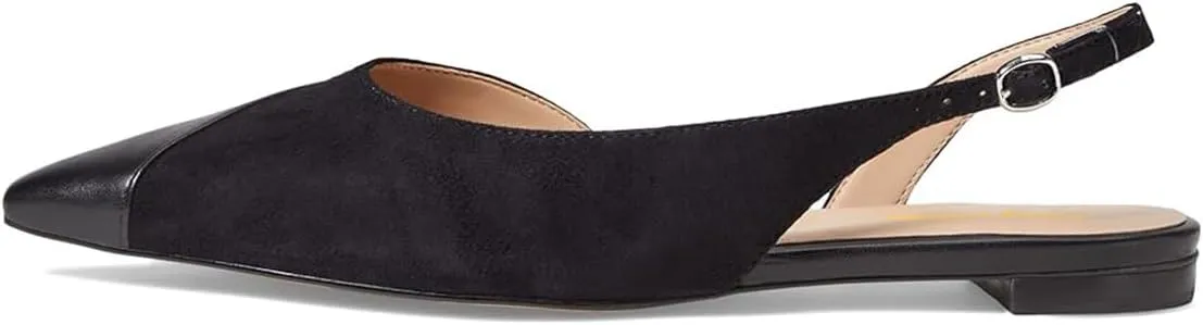 Tang'scuisins Women Casual Splice Slingback D’Orsay Flats Buckle Slip on Closed Pointed Toe Sandals Daily Office Outdoor Business Formal Shoes Size 4-16 US