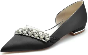 TarfiC Women's Flats Pointed-Toe Knit Ballet Shoes, Washable Soft Slip-Ons Ideal for Business Casual, Office, Work, and Wedding Events