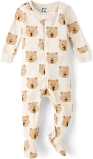 The Children's Place Unisex Baby and Toddler Long Sleeve 100% Cotton Zip-Front One Piece Footed Pajama