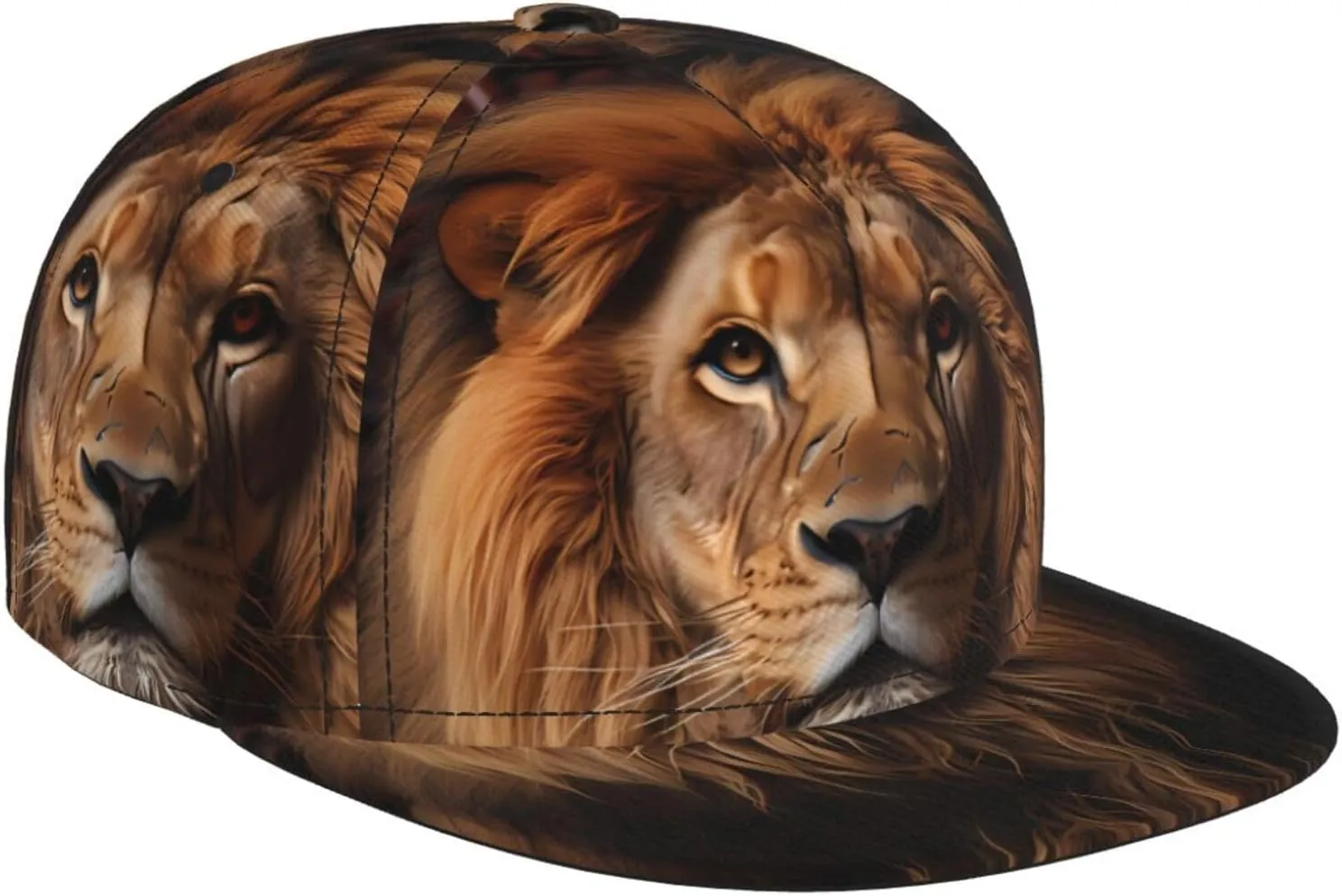 The Lion's Gaze Outdoor Sports Baseball Cap, Daily Sports Adjustable Fashionable Flat Brim hat, Unisex Four-Season Outdoor Sports Cap,