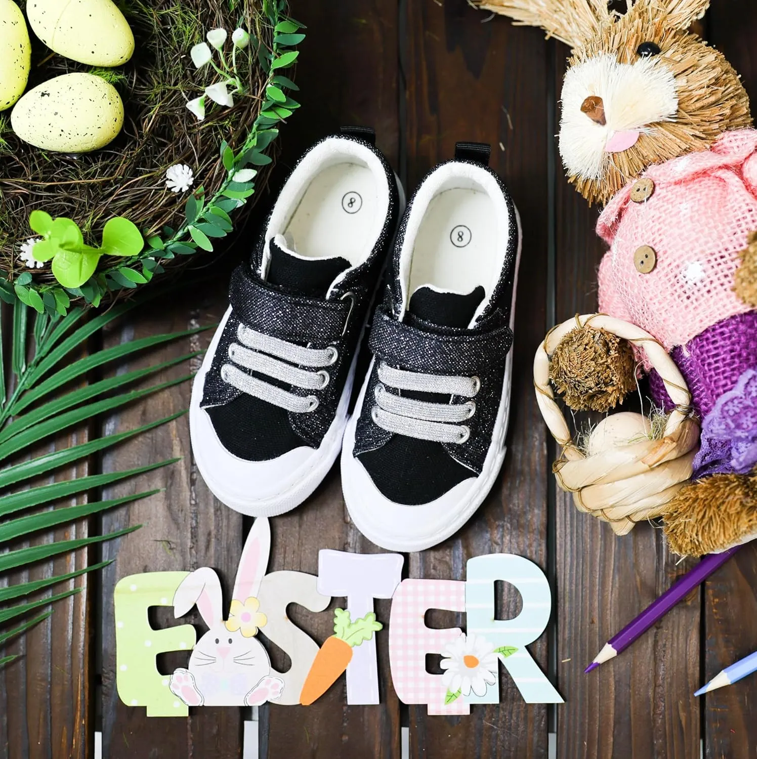 Toandon Kids Adorable Fashion High Top Casual Canvas Sneakers