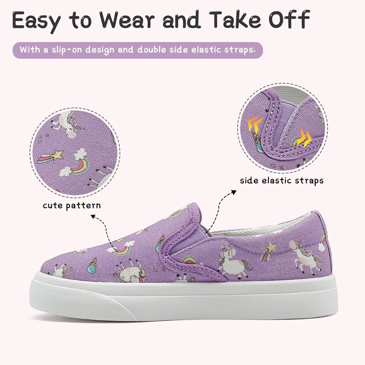 Toddler Shoes for Girls Boys Slip On Canvas Sneakers Lightweight Breathable Cartoon Low Top Kids Casual Walking Shoes