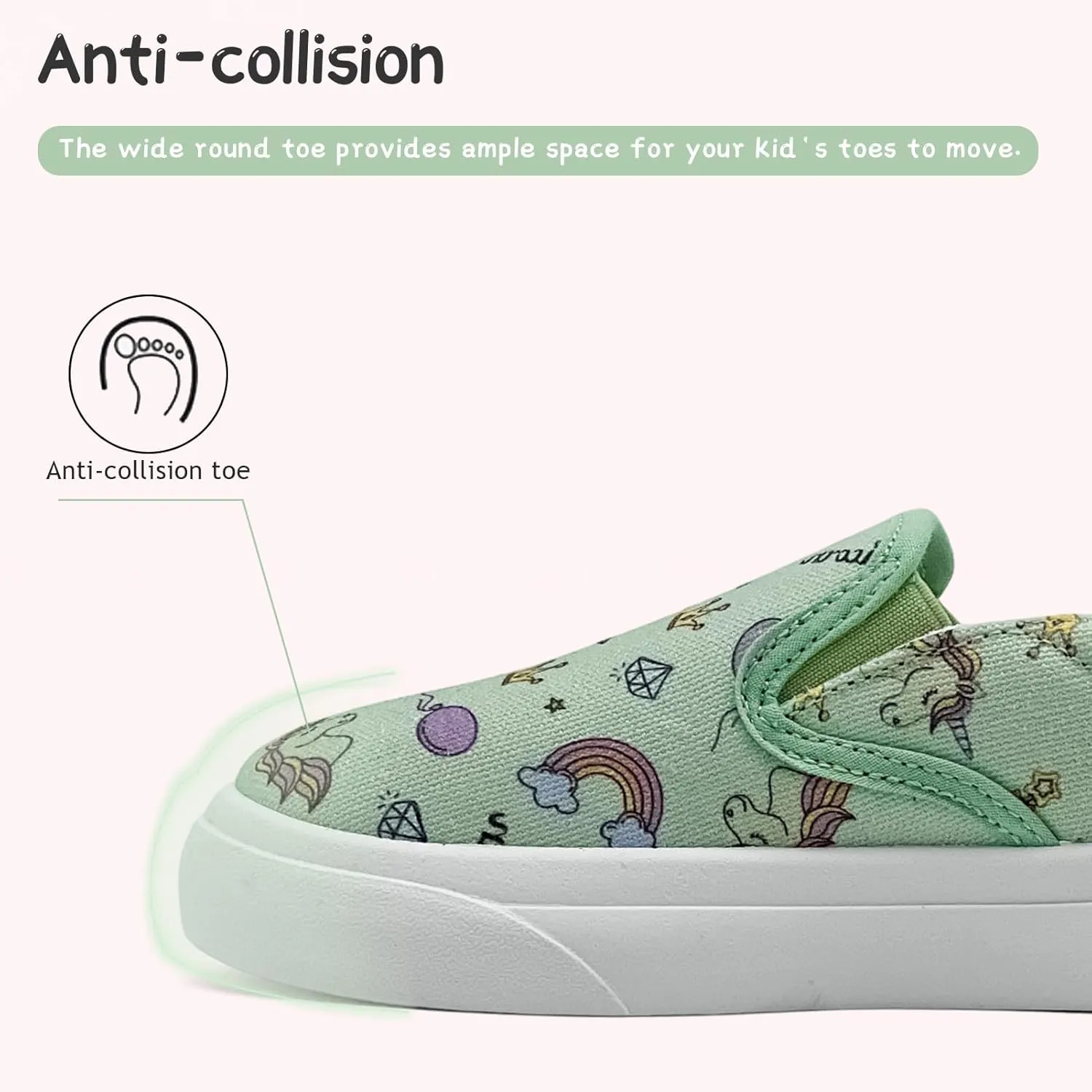 Toddler Shoes for Girls Boys Slip On Canvas Sneakers Lightweight Breathable Cartoon Low Top Kids Casual Walking Shoes