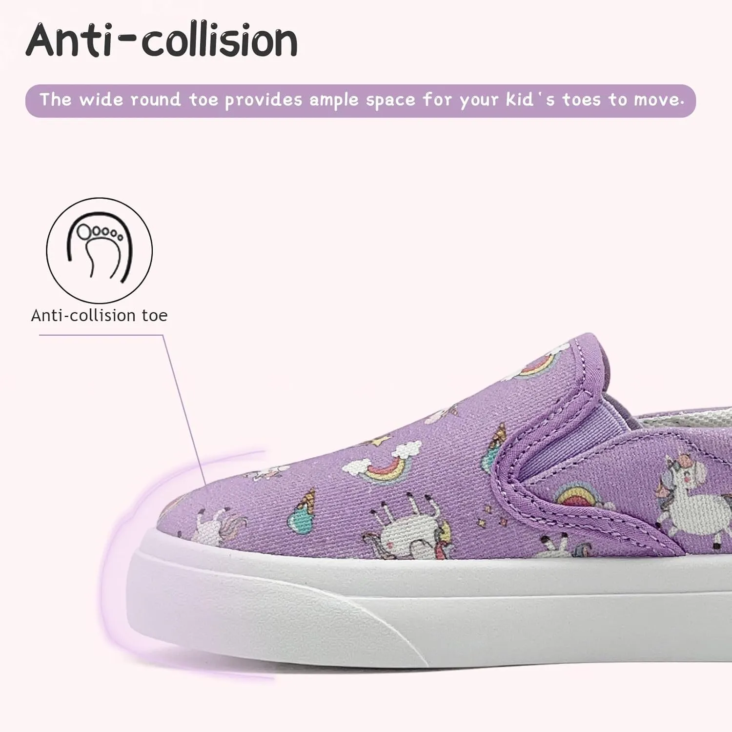 Toddler Shoes for Girls Boys Slip On Canvas Sneakers Lightweight Breathable Cartoon Low Top Kids Casual Walking Shoes