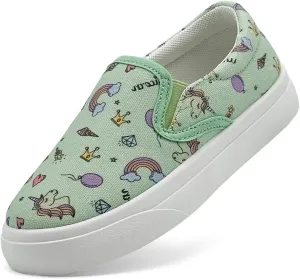 Toddler Shoes for Girls Boys Slip On Canvas Sneakers Lightweight Breathable Cartoon Low Top Kids Casual Walking Shoes
