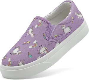 Toddler Shoes for Girls Boys Slip On Canvas Sneakers Lightweight Breathable Cartoon Low Top Kids Casual Walking Shoes