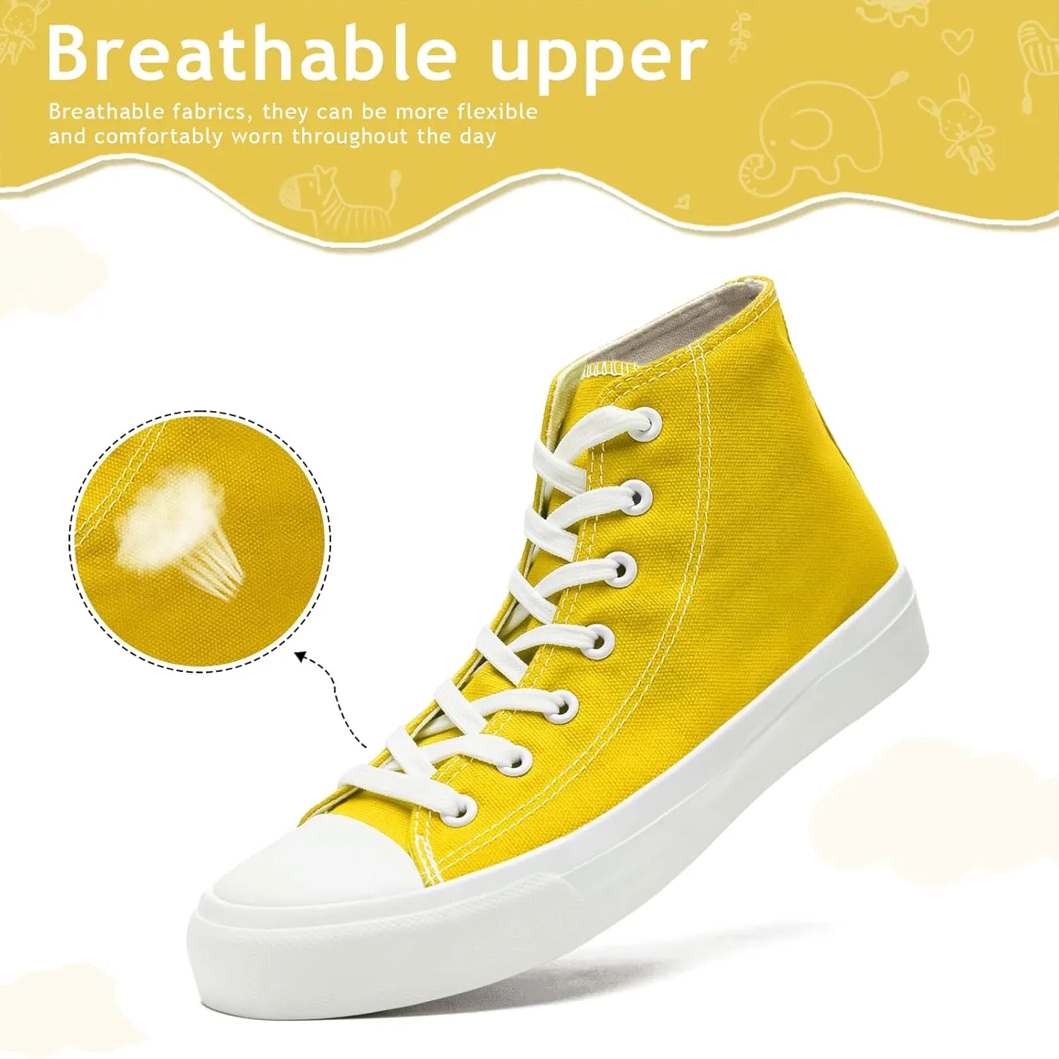 Toddler Sneakers for Girls Boys High Top Kids Lace Up Canvas Fashion Shoes Comfortable Classic Casual Running Walking Shoe