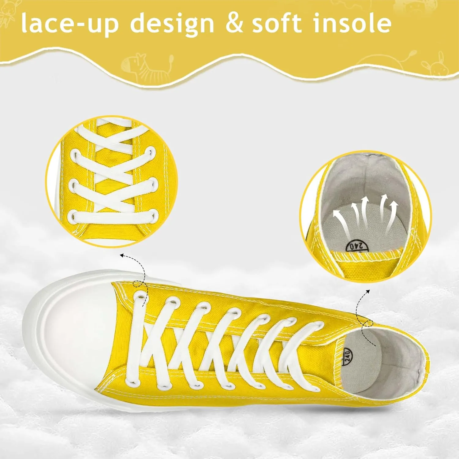 Toddler Sneakers for Girls Boys High Top Kids Lace Up Canvas Fashion Shoes Comfortable Classic Casual Running Walking Shoe
