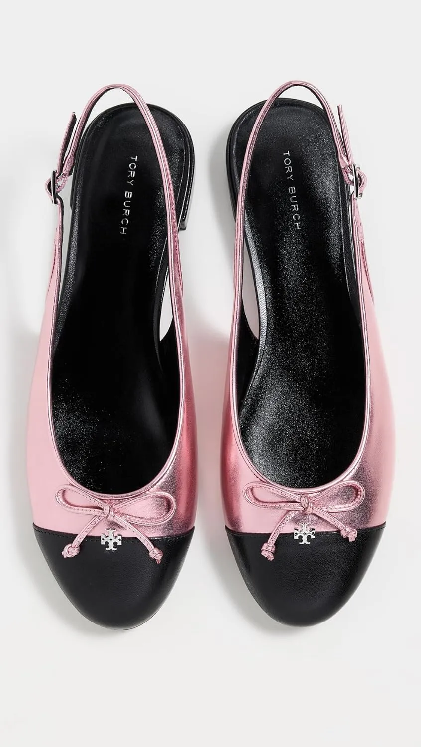 Tory Burch Women's Cap Toe Slingback Ballet Flats
