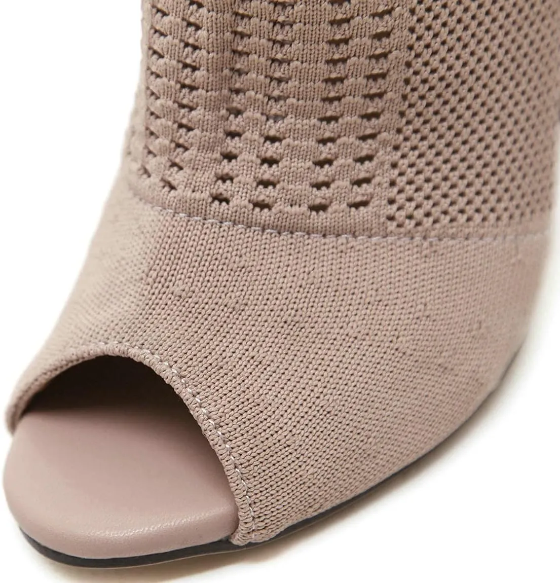 Trendenzy Women's Peep Toe Knit Sock Booties Sexy Stiletto High Heels Ankle Boots