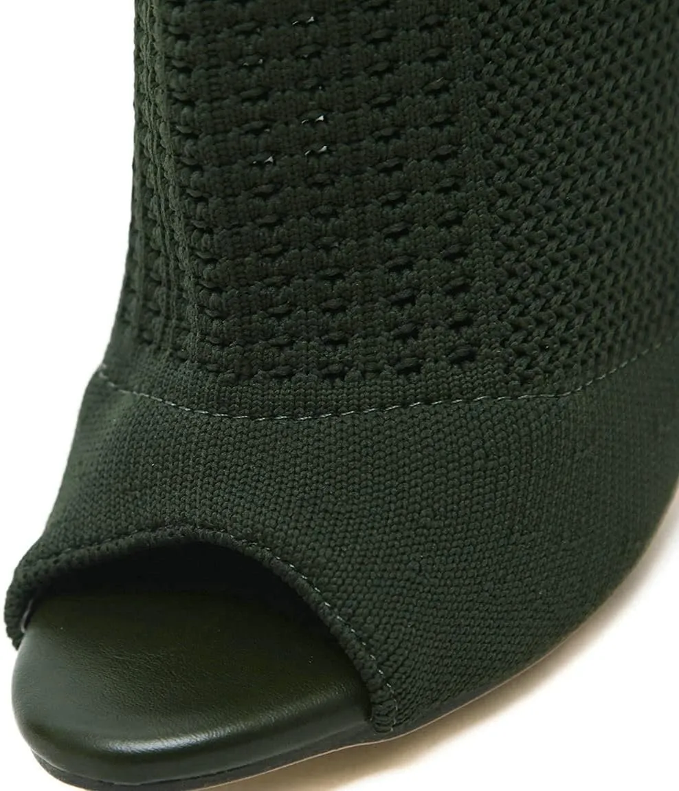 Trendenzy Women's Peep Toe Knit Sock Booties Sexy Stiletto High Heels Ankle Boots