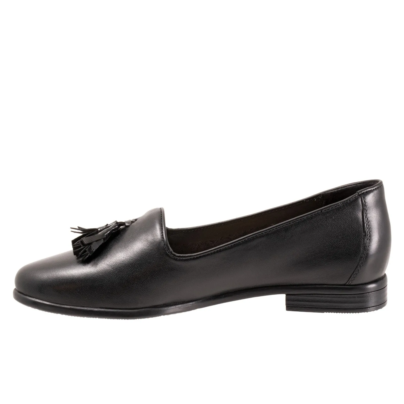 Trotters Liz Tassel T2224-054 Womens Black Narrow Loafer Flats Shoes