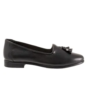 Trotters Liz Tassel T2224-054 Womens Black Narrow Loafer Flats Shoes