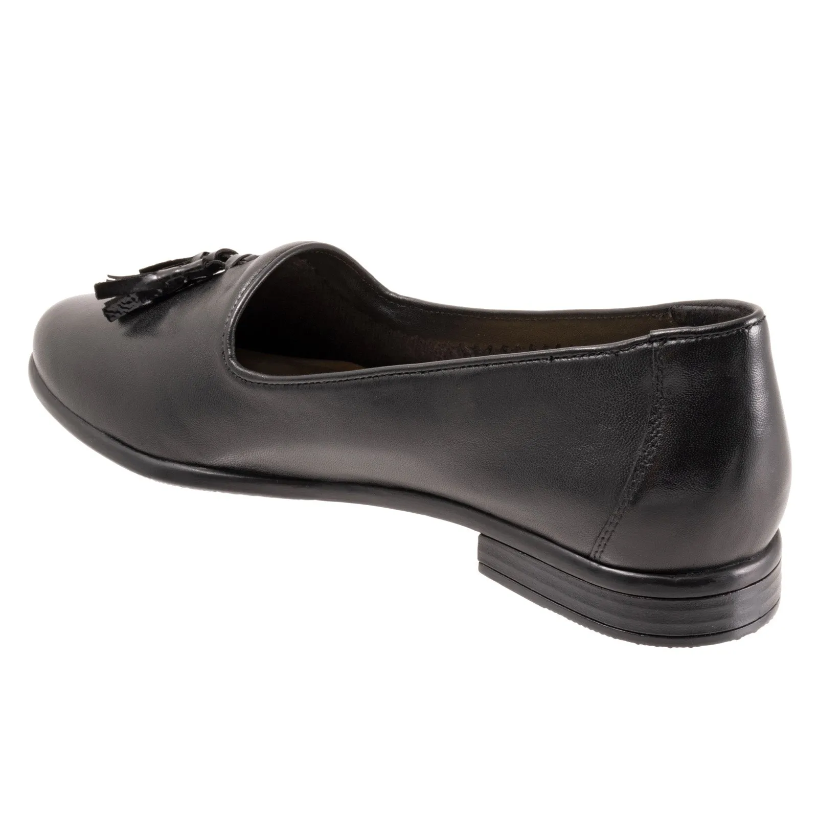 Trotters Liz Tassel T2224-054 Womens Black Narrow Loafer Flats Shoes