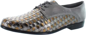 Trotters Women's Lizzie Oxford Flat, Pewter Combo, 7.0 N US