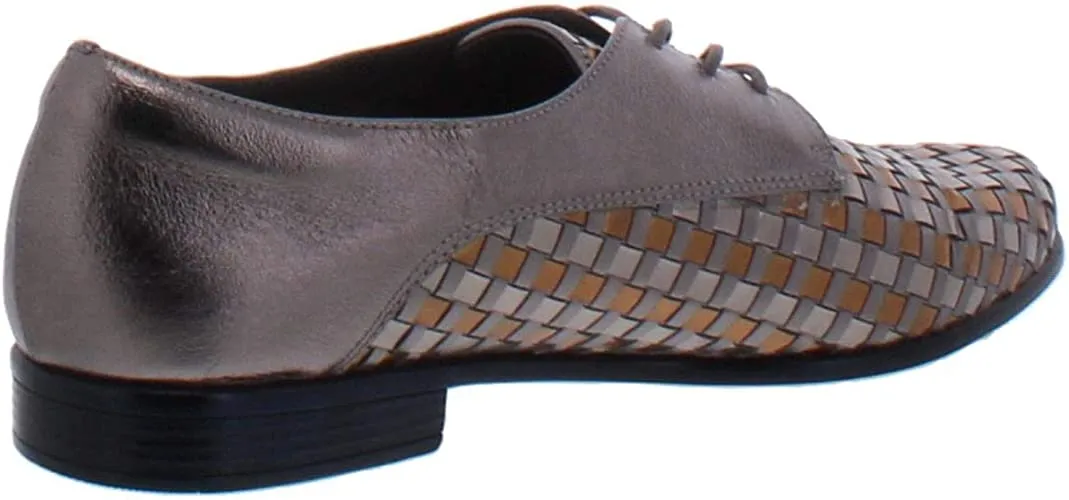Trotters Women's Lizzie Oxford Flat, Pewter Combo, 7.0 N US