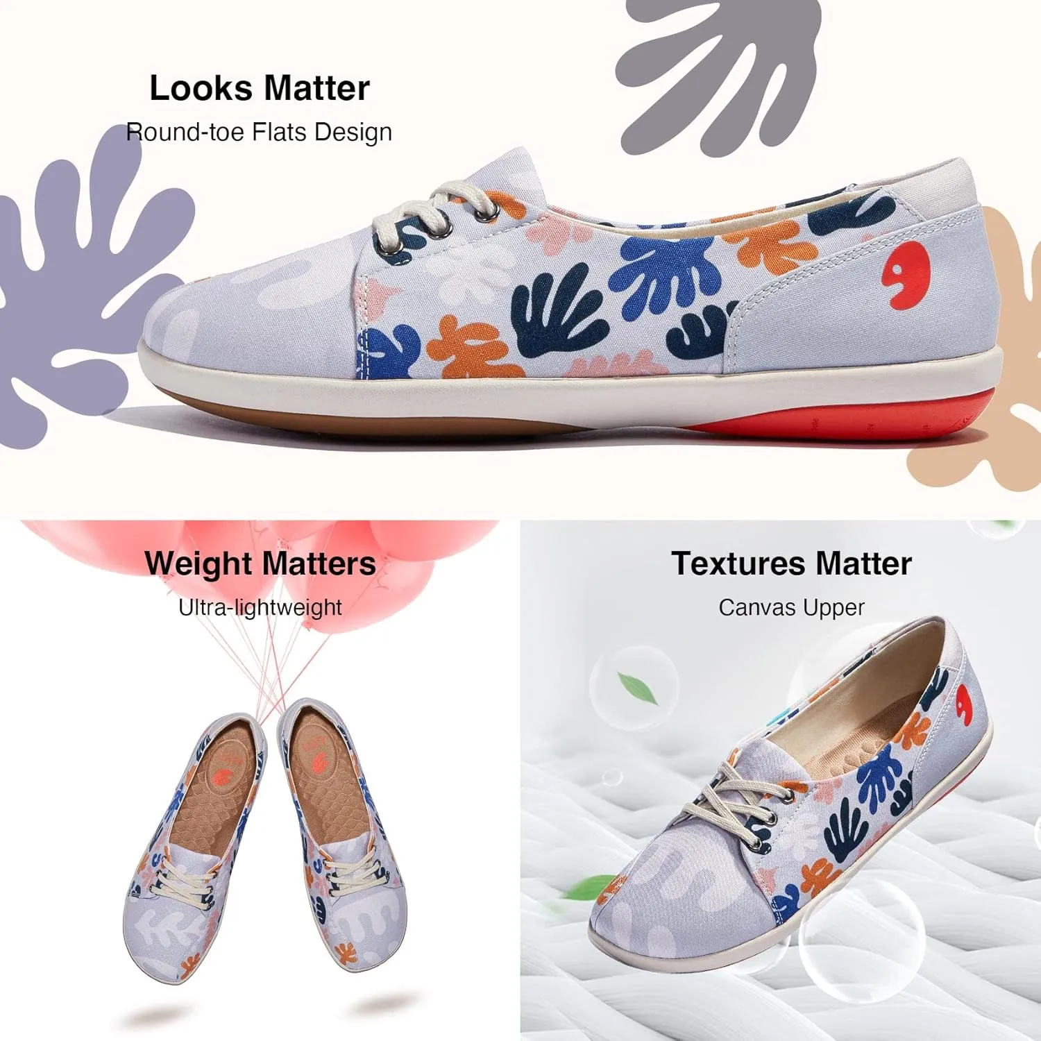UIN Women's Ballet Flats Slip On Round Toe Casual Lightweight Comfortable Travel Shoes Illites Ⅱ