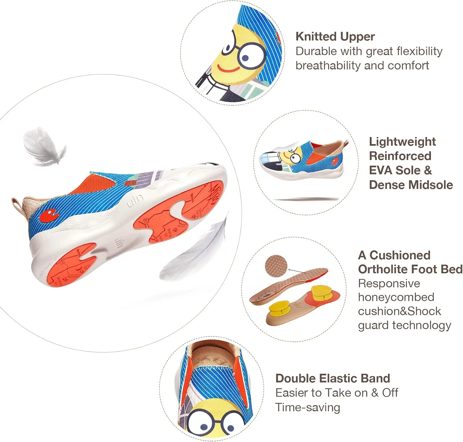 UIN Women's Fashion Sneakers Lightweight Walking Casual Slip Ons Comfortable Art Painted Athletic Travel Shoes
