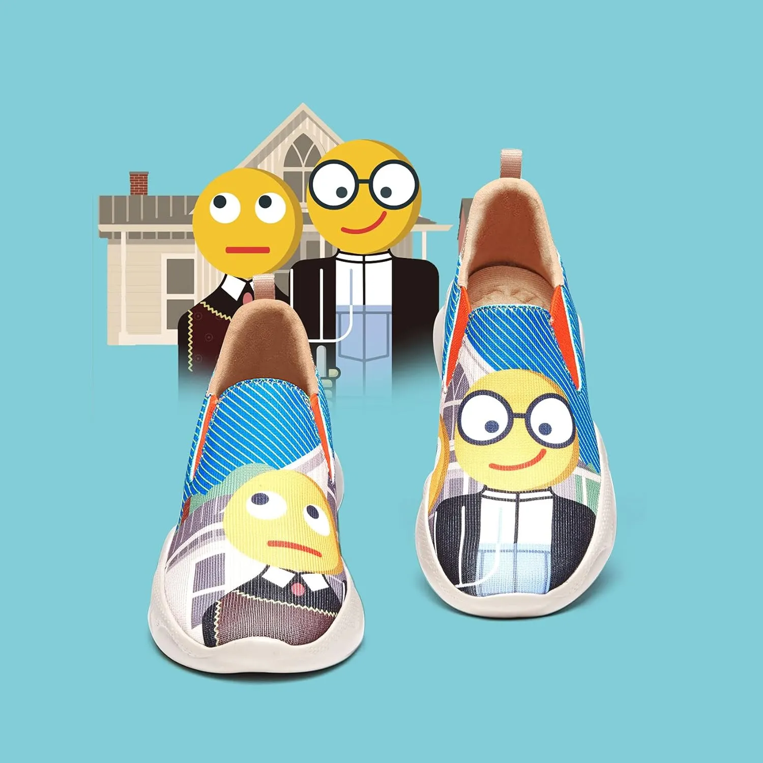 UIN Women's Fashion Sneakers Lightweight Walking Casual Slip Ons Comfortable Art Painted Athletic Travel Shoes