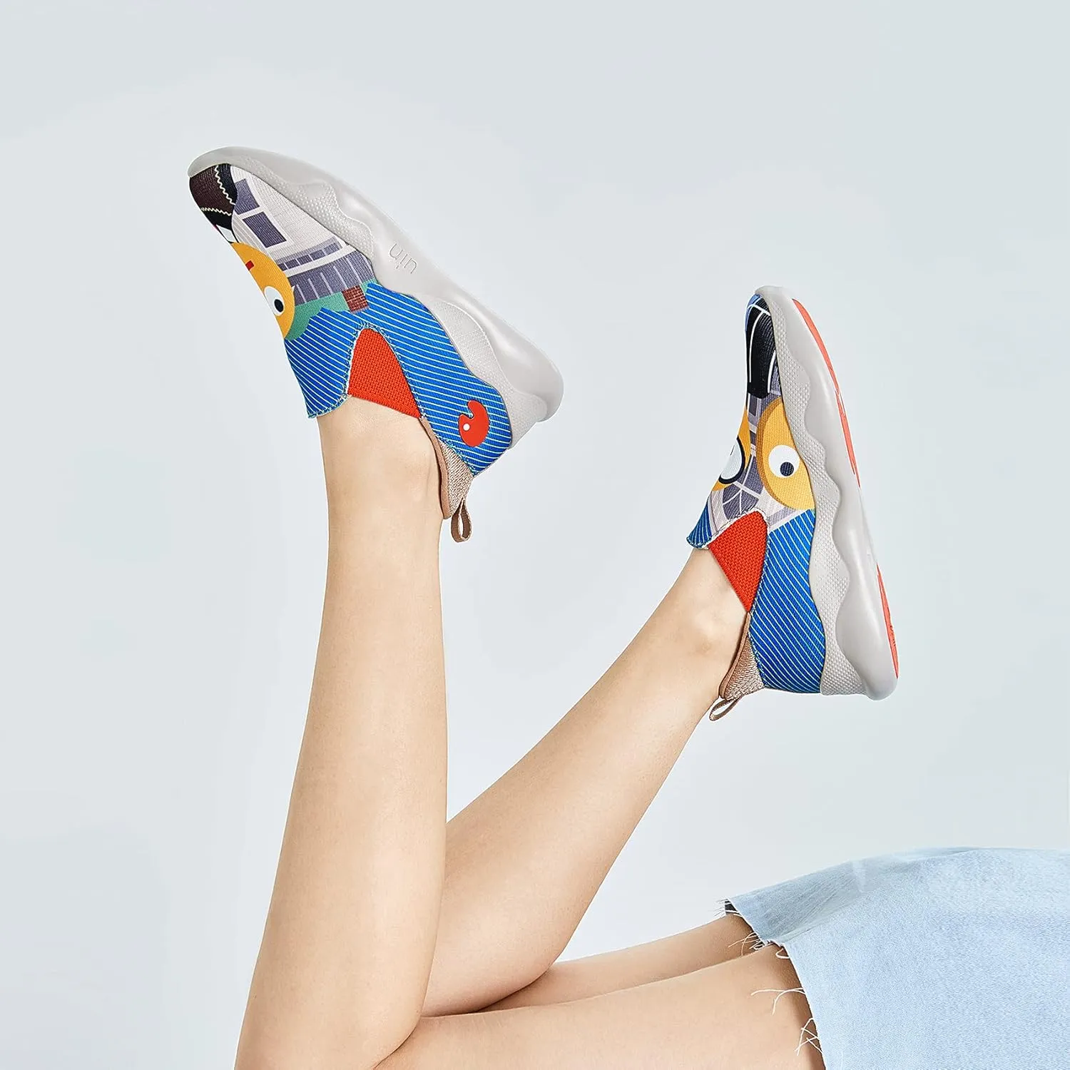 UIN Women's Fashion Sneakers Lightweight Walking Casual Slip Ons Comfortable Art Painted Athletic Travel Shoes