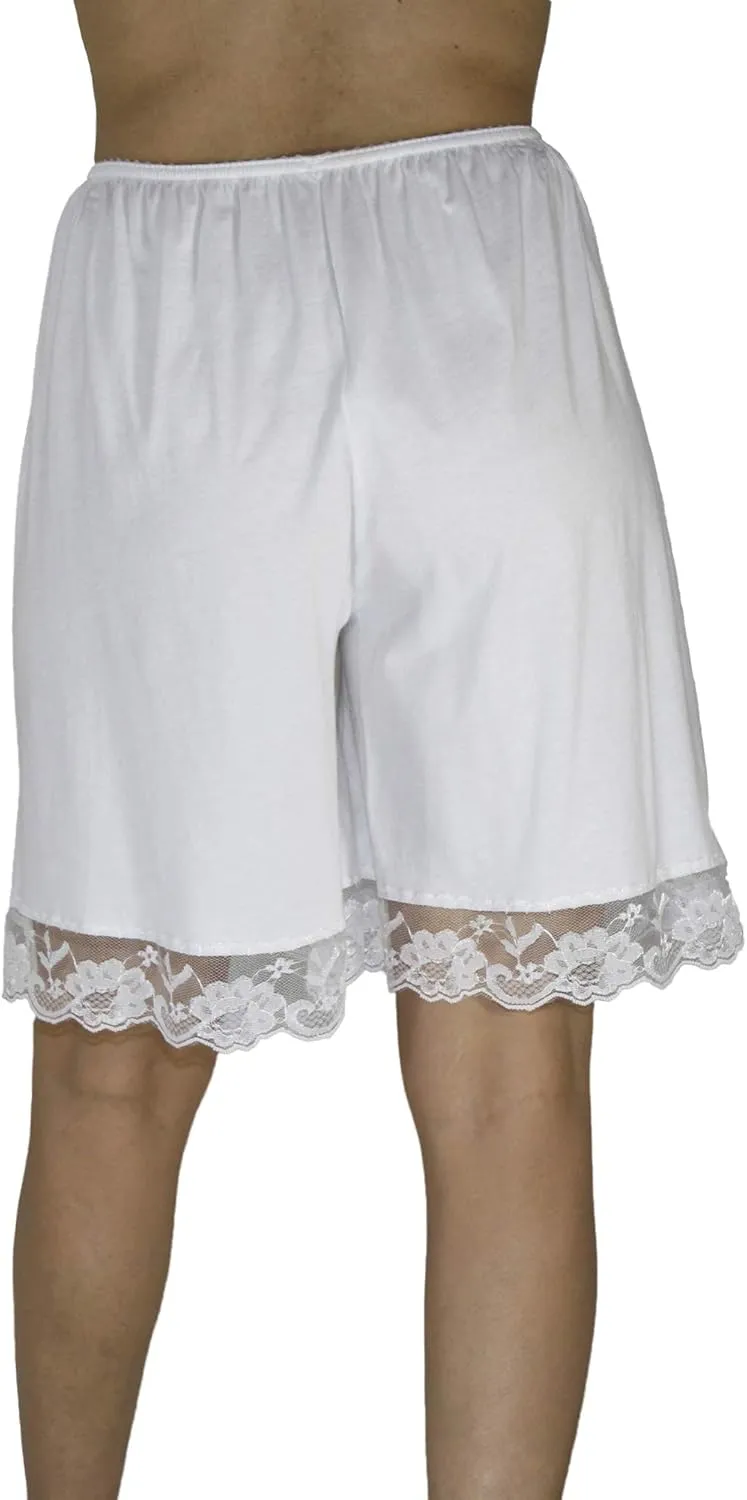 Underworks Pettipants Cotton Knit Culotte Slip Bloomers Split Skirt 9-inch Inseam