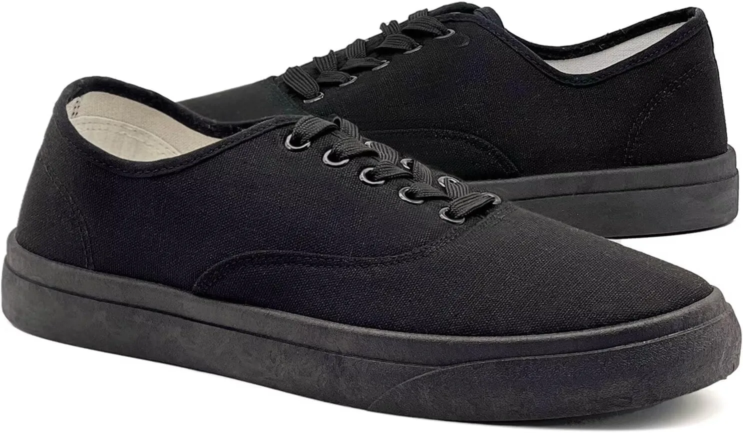Unisex Low Top Canvas Shoes, Lace-up Canvas Sneakers, Womens Canvas Slip On Shoes, Casual Tennis Shoes for Men - Multiple Colors - Full Size