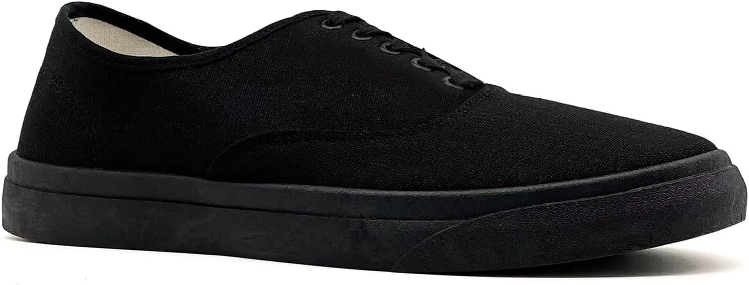 Unisex Low Top Canvas Shoes, Lace-up Canvas Sneakers, Womens Canvas Slip On Shoes, Casual Tennis Shoes for Men - Multiple Colors - Full Size