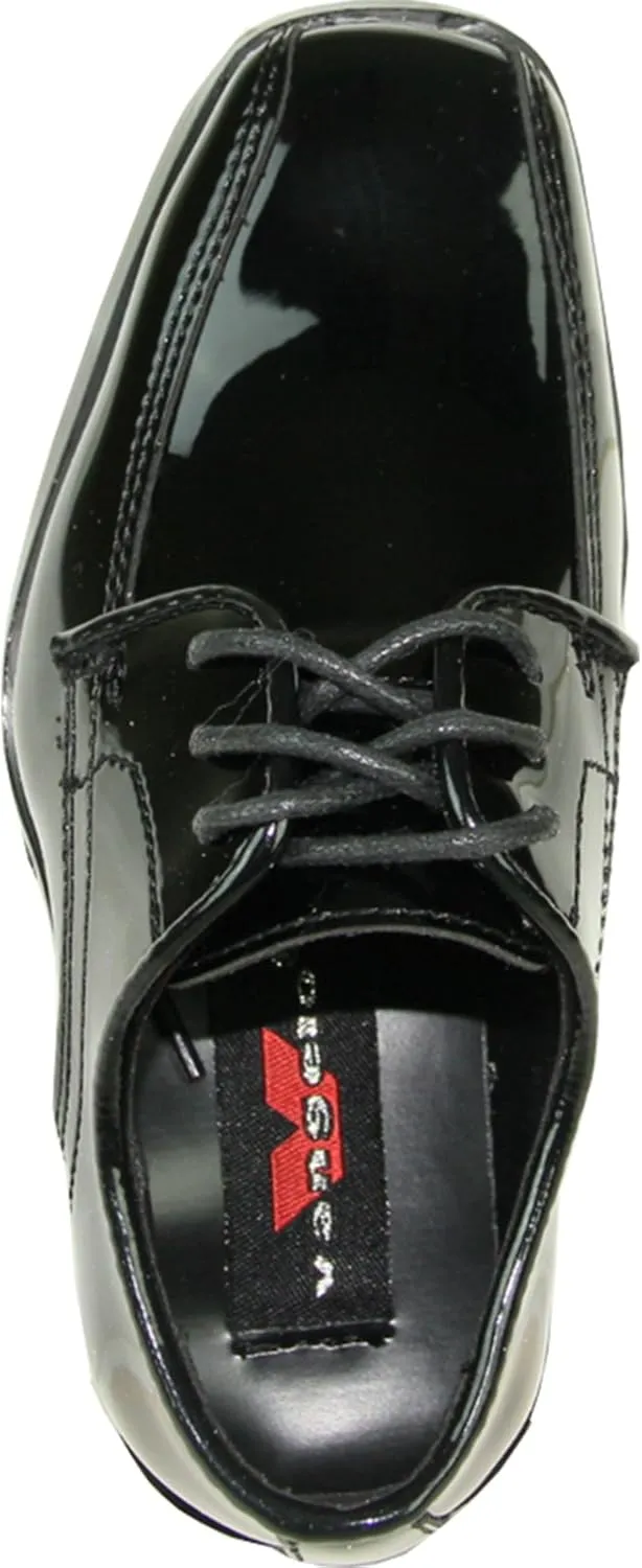 VANGELO Men Dress Shoe TAB and Tux Oxford Formal Tuxedo for Prom Wedding Uniform Medium and Wide Width Black Grey Ivory White Patent