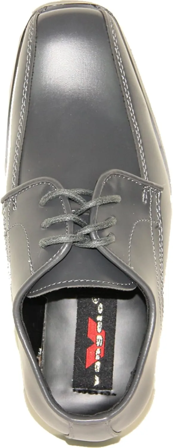VANGELO Men Dress Shoe TAB and Tux Oxford Formal Tuxedo for Prom Wedding Uniform Medium and Wide Width Black Grey Ivory White Patent