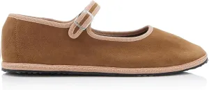 Velvet Ballet Flats for Women Suede Round Toe Cute Mary Jane Flats Slip On Casual Dressy Comfortable Ballerina Shoes