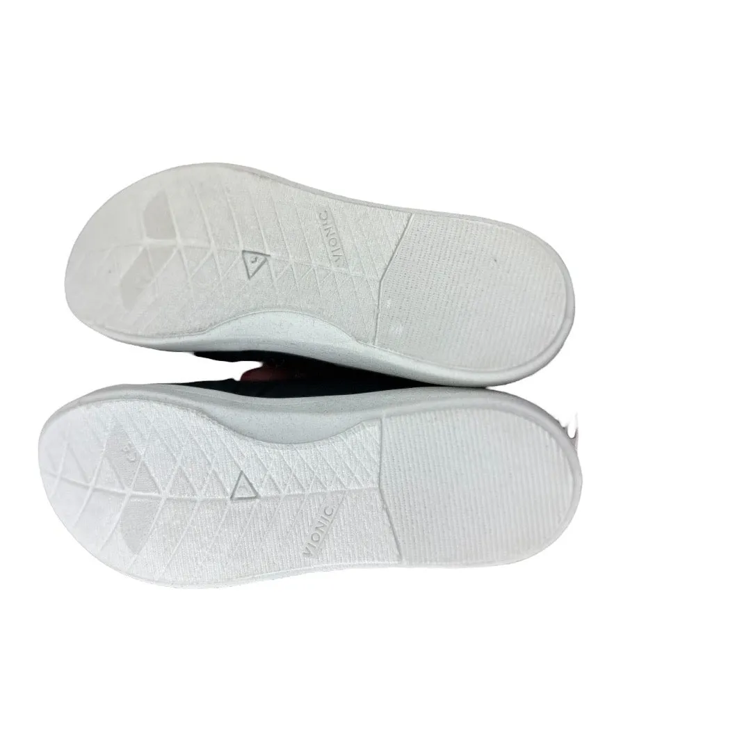 Vionic Beach Malibue Black Canvas Slip Ons Size 6.5 New