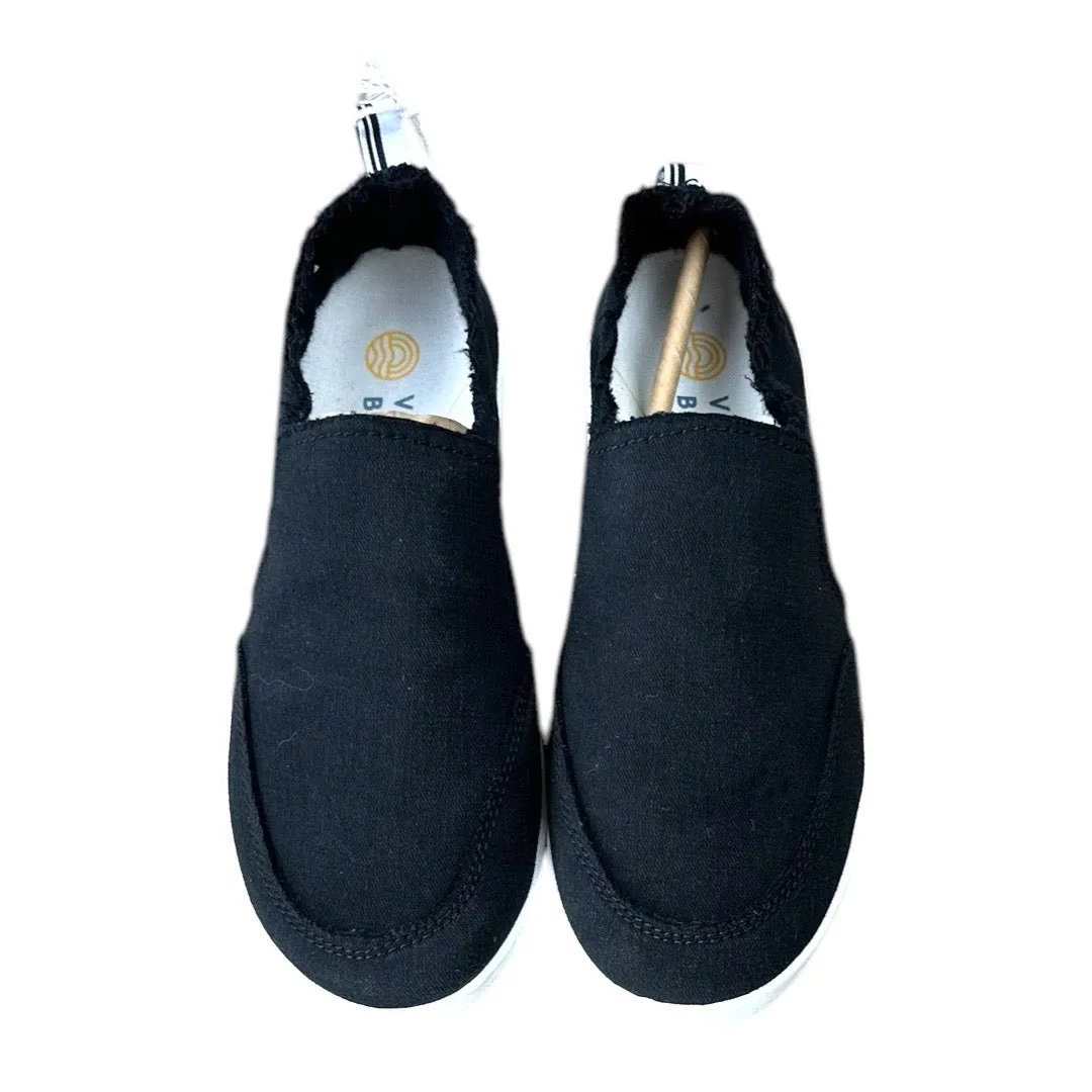 Vionic Beach Malibue Black Canvas Slip Ons Size 6.5 New