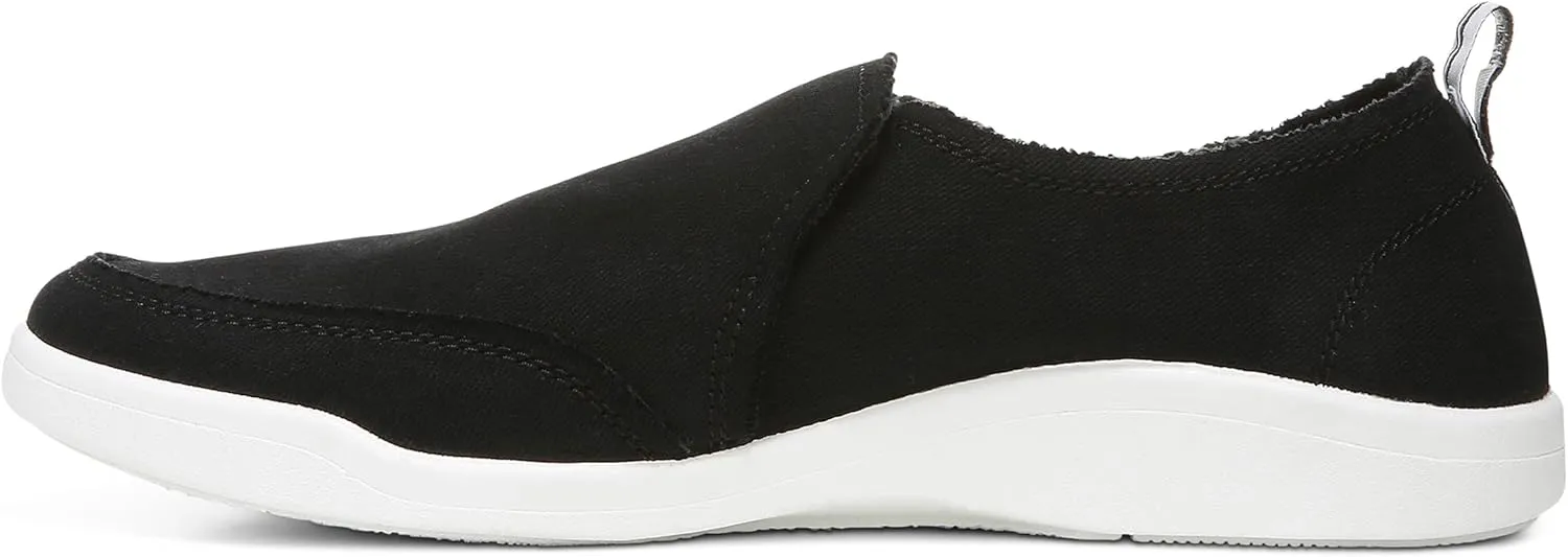 Vionic Women's Malibu Slip-ons Sneakers, Black Canvas, 6.5
