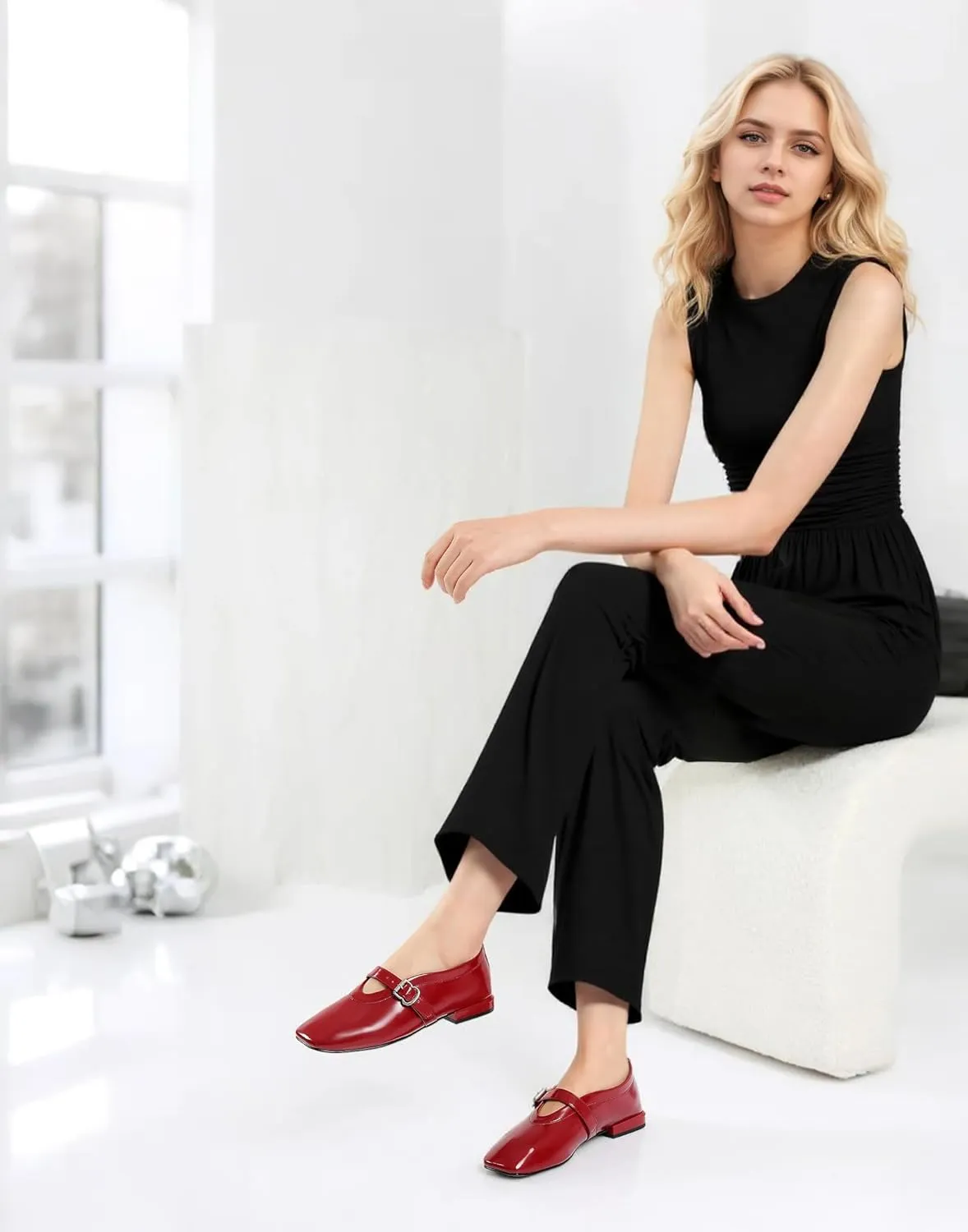 vivianly Mesh Ballet Flats Shoes for Women Flats Comfortable Dressy Round Toe Mesh Flats Fishnet Mary Jane Flats for Events Party Leisure